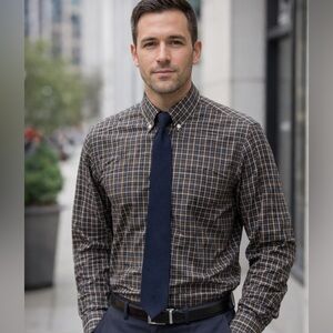 Ralph Lauren Men's Black and White Plaid Shirt